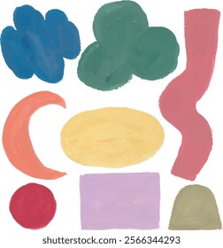 strokes shapes palete and colors hand drawn watercolour clipart