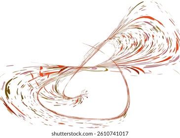 Strokes and splashes in different directions of multi-colored paint on a white background. Multi-colored dust particles and debris, paint splashes, strokes are carried away by the wind