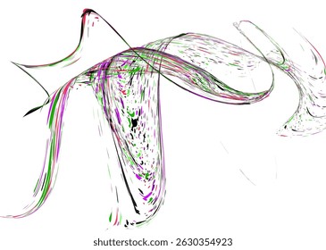 Strokes and splashes in different directions of multi-colored paint on a white background. Multi-colored dust particles and debris, paint splashes, strokes are carried away by the wind