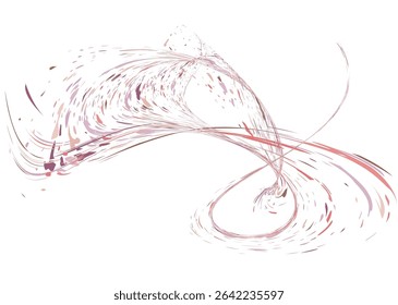 Strokes and splashes in different directions of multi-colored paint on a white background. Multi-colored dust particles and debris, paint splashes, strokes are carried away by the wind