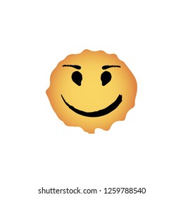 Strokes and stains. Hand drawn smile icons of emoticons. Style emoji icon. Vector  illustration EPS 10. 
