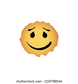Strokes and stains. Hand drawn smile icons of emoticons. Style emoji icon. Vector  illustration EPS 10. 
