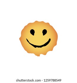 Strokes and stains. Hand drawn smile icons of emoticons. Style emoji icon. Vector  illustration EPS 10. 
