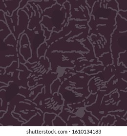 Strokes, symbols and patterns on a dark red background. Vector for the manufacture of textiles, fabric, cardboard, paper.