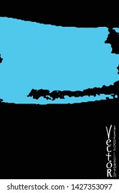Strokes of turquoise paint with a dry brush on a black background. Template for cover, flyer, poster. Grunge stains vector abstraction
