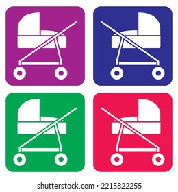 Roller, Baby Carriage Icon Vektorgrafik
