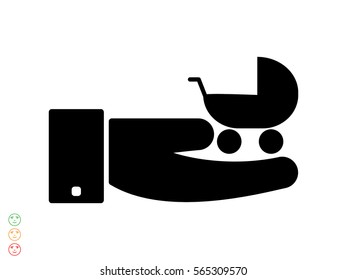 stroller, baby, icon, vector illustration eps10