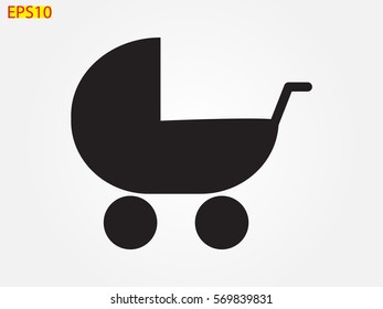 stroller, baby, icon, vector illustration eps10