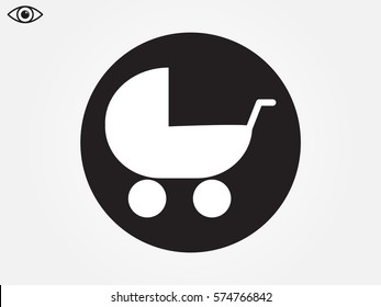 stroller, baby, icon, vector illustration eps10