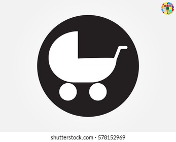 stroller, baby, icon, vector illustration eps10