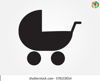 stroller, baby, icon, vector illustration eps10