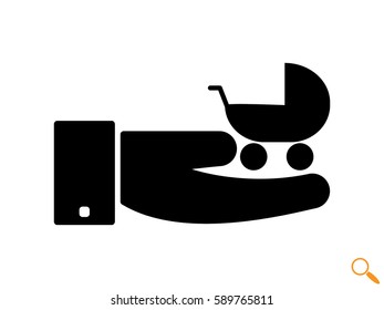 stroller, baby, icon, vector illustration eps10