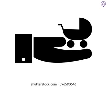 stroller, baby, icon, vector illustration eps10