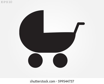 stroller, baby, icon, vector illustration eps10