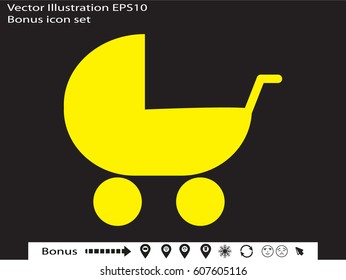 stroller, baby, icon, vector illustration eps10