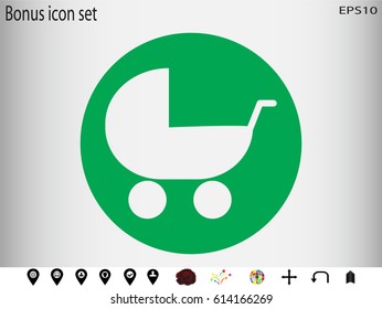 stroller, baby, icon, vector illustration eps10