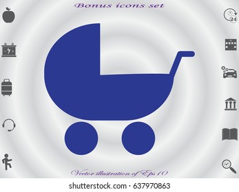 stroller, baby, icon, vector illustration eps10
