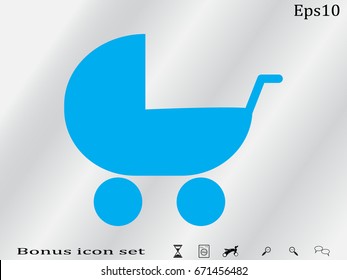 stroller, baby, icon, vector illustration eps10