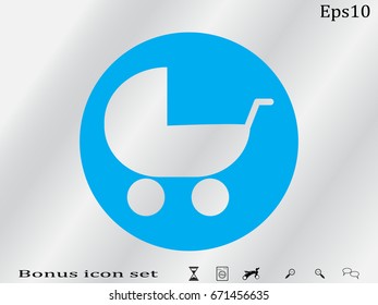 stroller, baby, icon, vector illustration eps10