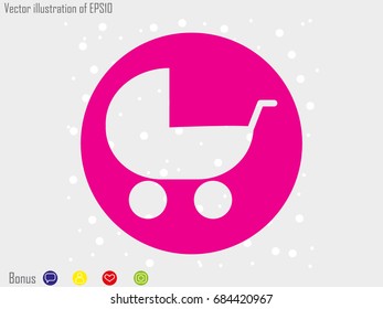 stroller, baby, icon, vector illustration eps10