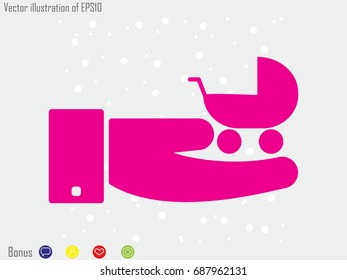 stroller, baby, icon, vector illustration eps10