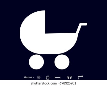 stroller, baby, icon, vector illustration eps10