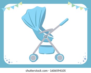 Stroller for baby. Vector illustration.