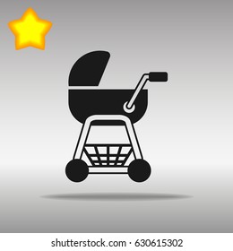 stroller black Icon button logo symbol concept high quality on the gray background