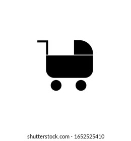 Stroller, carriage vector icon on white background.