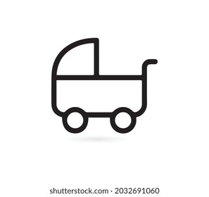 Tirador, icono del vector de carro sobre fondo blanco.