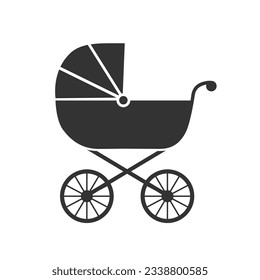 Stroller, carriage vector icon on white background vector flat