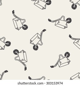 stroller doodle seamless pattern background