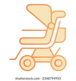 Stroller flat icon. Baby pushchair orange icons in trendy flat style. Buggy gradient style design, designed for web and app. Eps 10