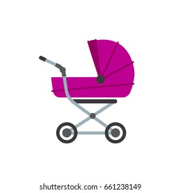 stroller flat isolated illustration. stroller flat icon