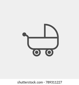 Stroller flat vector icon