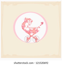  Stroller of flowers - abstract card