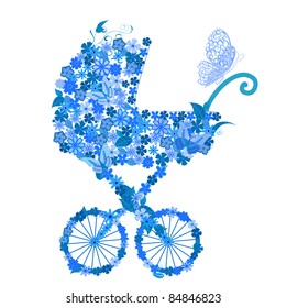 Stroller of flowers for a boy