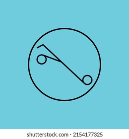 Stroller folded in a circle icon