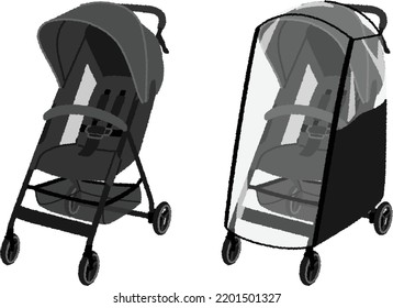 A stroller is a four-wheeled pushcart that carries infants. Some are covered with shades to keep out the sun, some are decorated with lovely colors and decorations, and some are foldable.