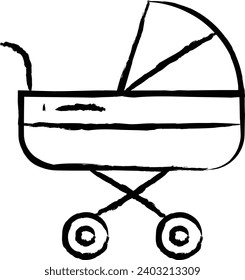 Stroller hand drawn vector illustration