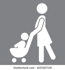 stroller icon baby push vector