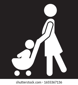 icono de desplazamiento de bebé vector
