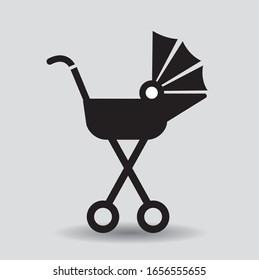 stroller icon baby push vector