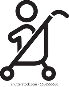 stroller icon baby push vector