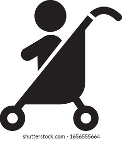 stroller icon baby push vector