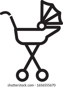 stroller icon baby push vector