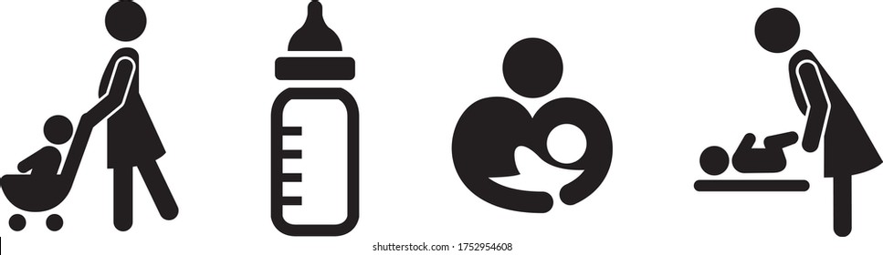 stroller icon baby push vector