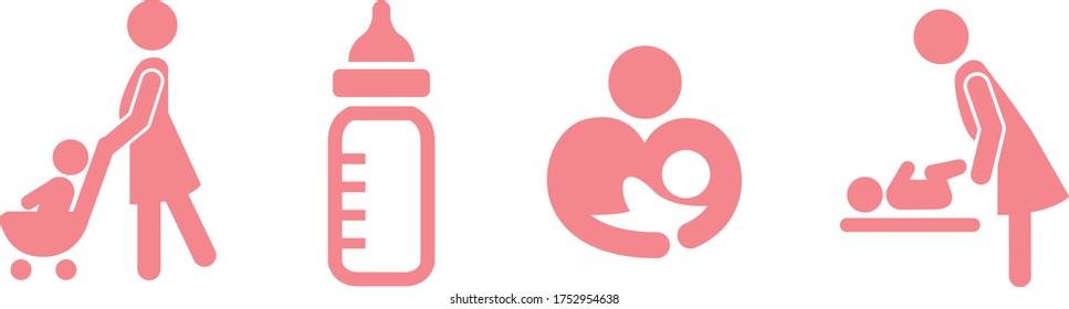stroller icon baby push vector