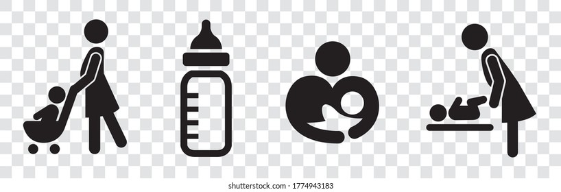 stroller icon baby push vector