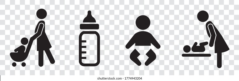 stroller icon baby push vector